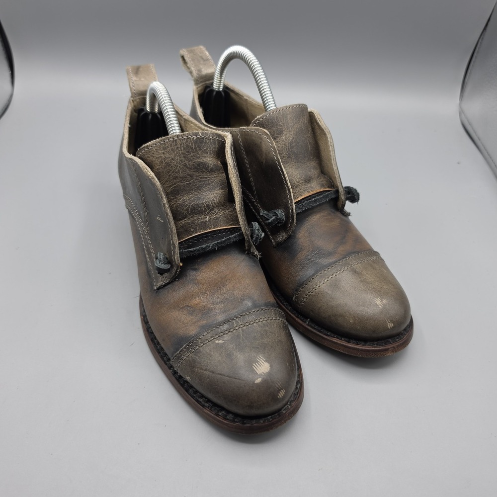 Freebird‎ by Steven Mabel Shoes Womens 6 Gray Brown Leather Oxfords Distressed